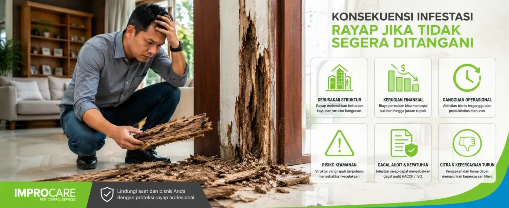 konsekuensi infestasi hama rayap